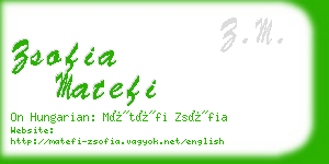 zsofia matefi business card